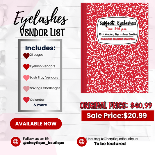Eyelashes Vendor List