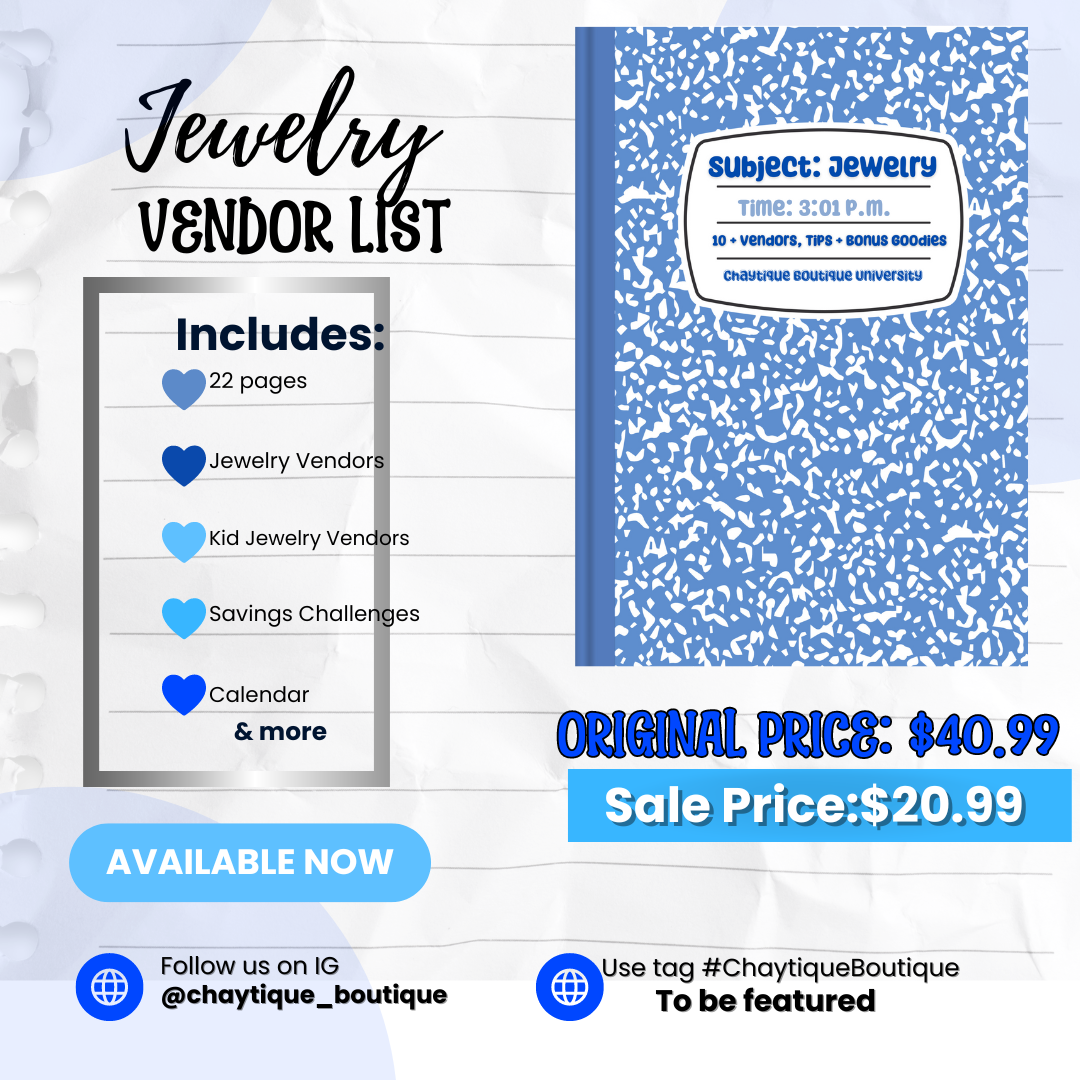 Jewelry Vendor List