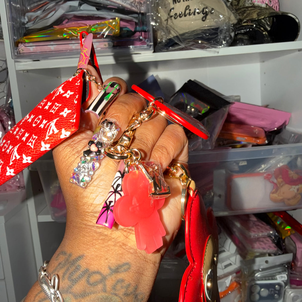 Fire Girl Keychain Set