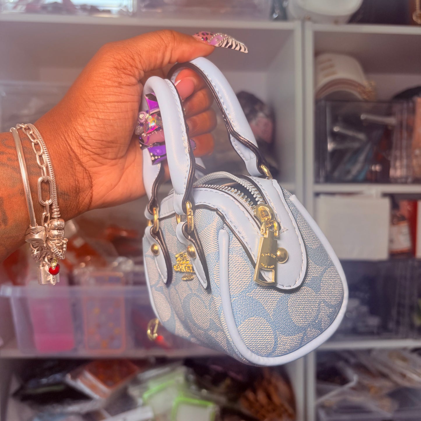 Baby Blue Heiress Mini Bag