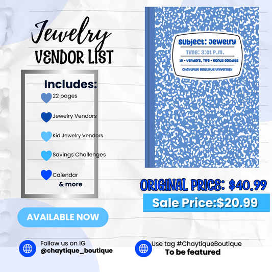Jewelry Vendor List